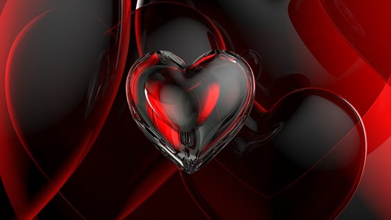 Red glass heart